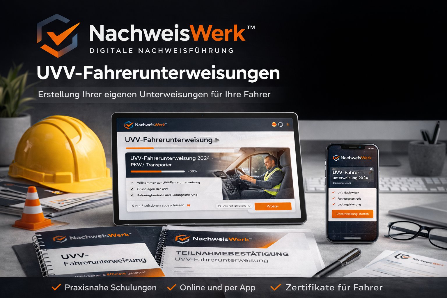 NachweisWerk™ UVV-Fahrerunterweisung – digitale Schulung mit Zertifikat