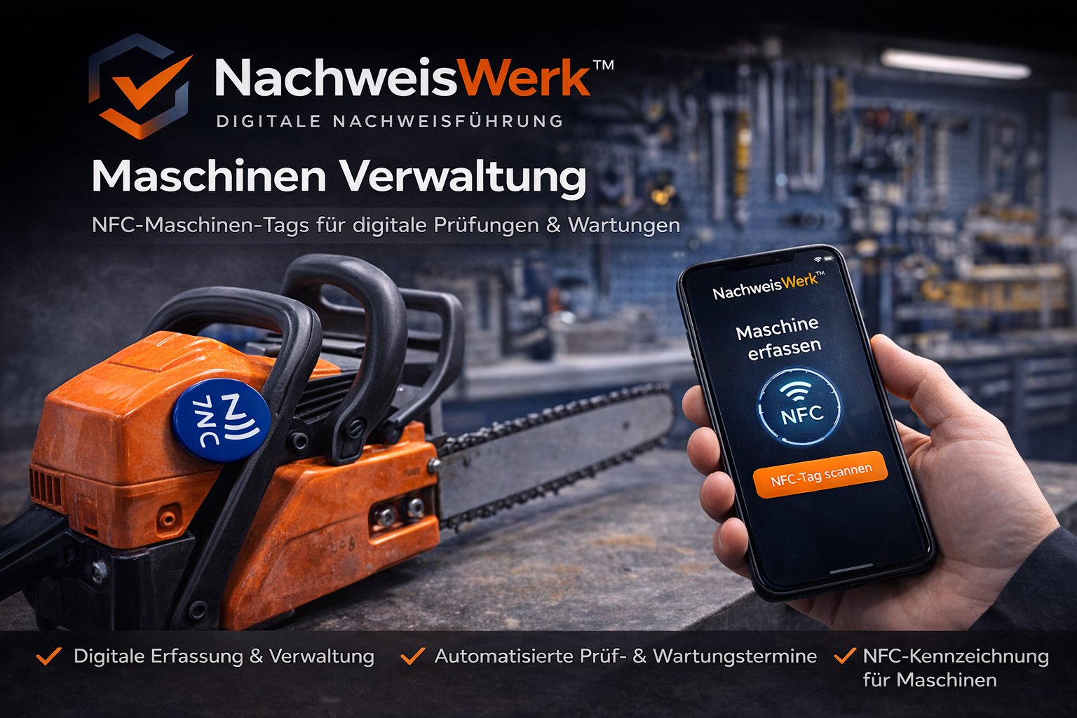 NachweisWerk™ Maschinenverwaltung – NFC-Tags für digitale Prüfungen
